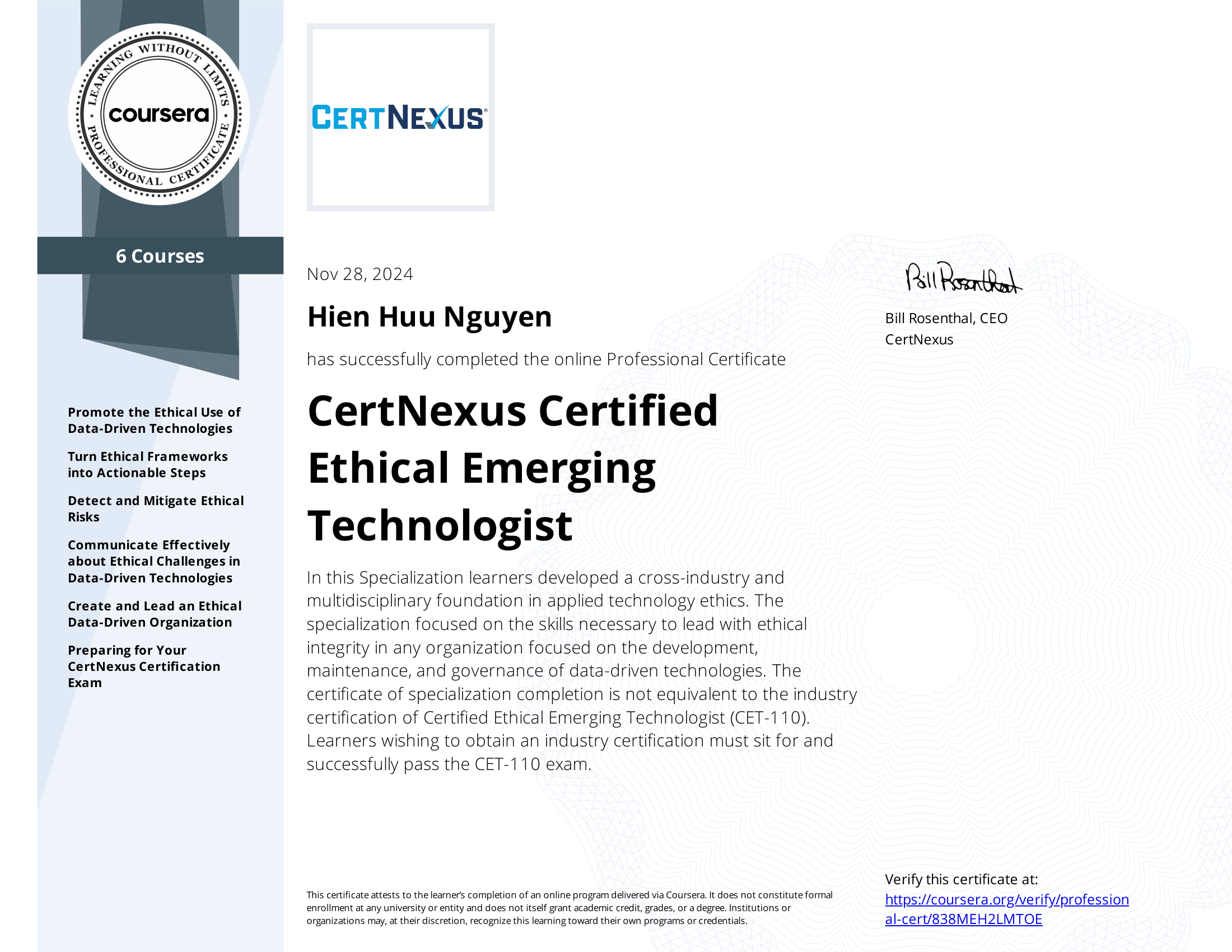 CertNexus Certified Ethical Emerging Technologist